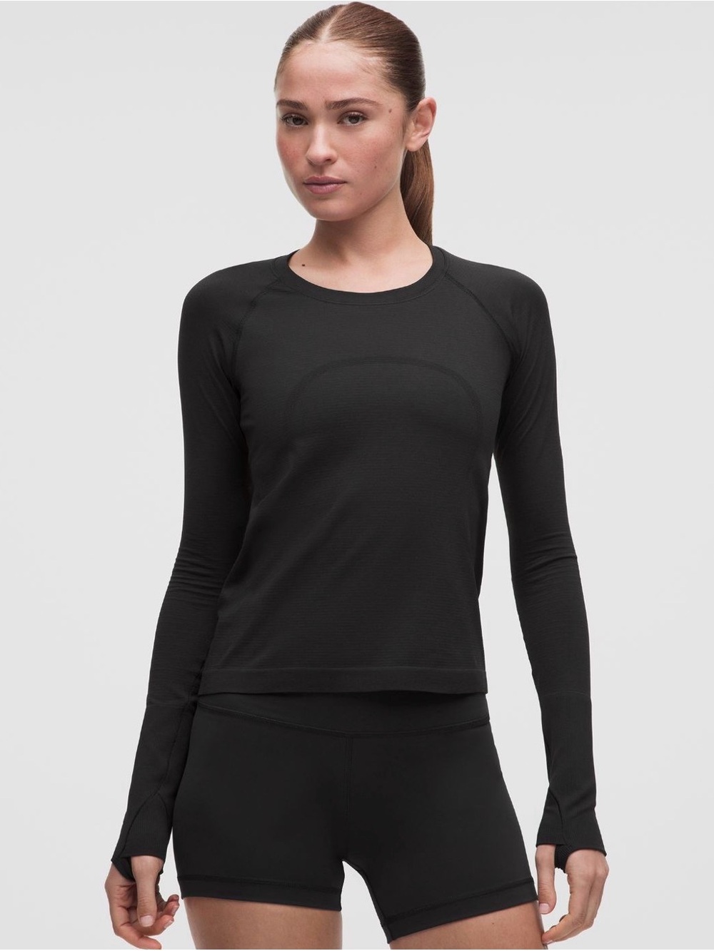 Lululemon Women’s Swiftly Tech Long-Sleeve Shirt 2.0 Waist Length Black Size 6